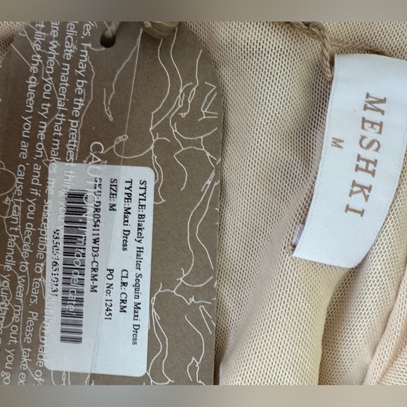 NWT MESHKI Blakely Halter Sequin Maxi Dress SZ M - Picture 3 of 14